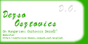 dezso osztovics business card